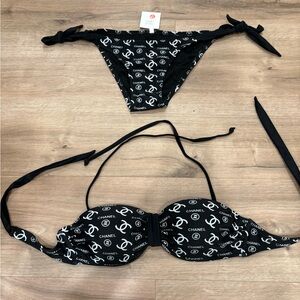 Black and White Bikini Set